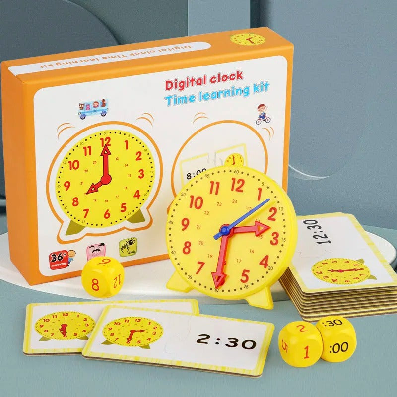 Quercetti Primo Clock – Horloge éducative Montessori Pour Apprendre L’heure Dès 4 Ans, Avec Cartes Effaçables