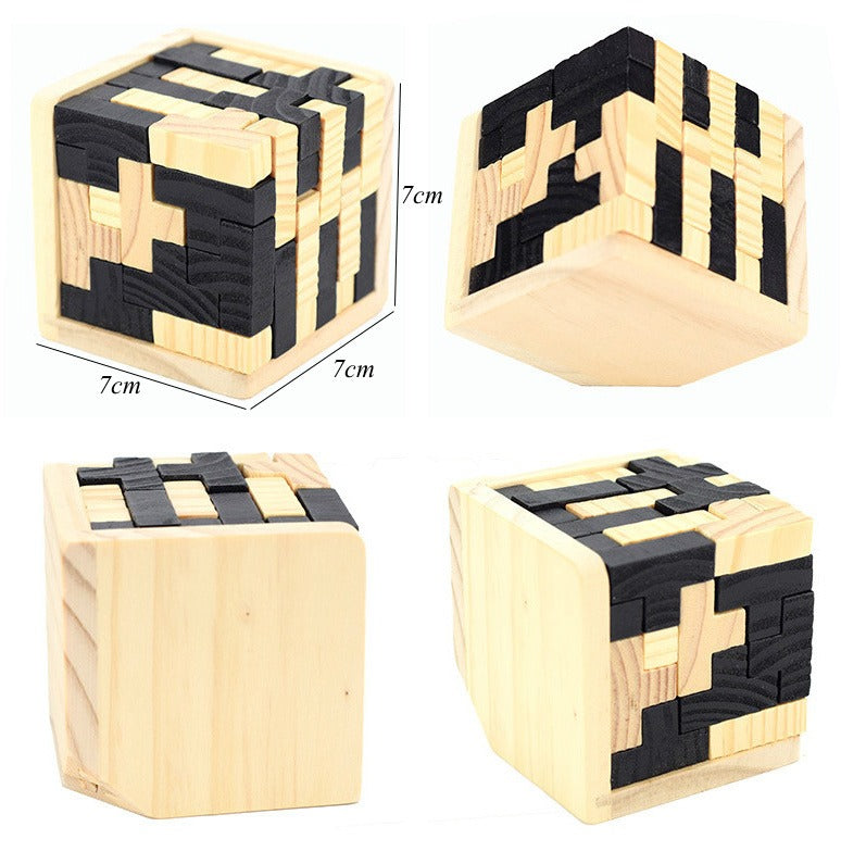 Casse-tête cube en bois - Jouet pour enfant autiste