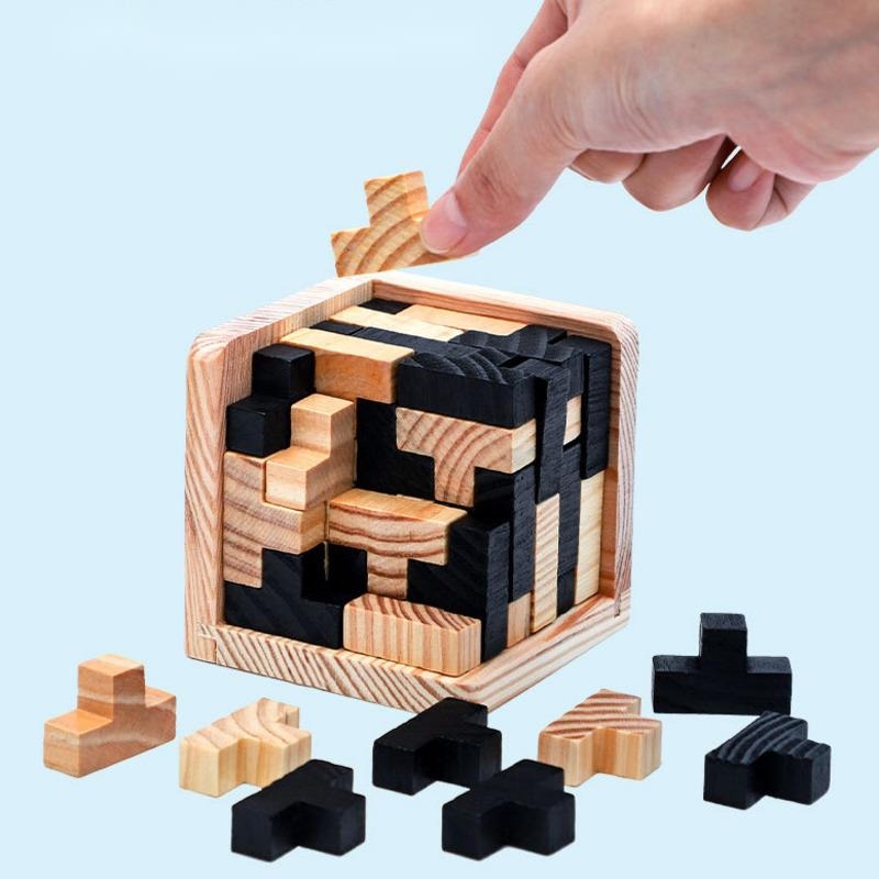 Casse-tête cube en bois - Jouet pour enfant autiste