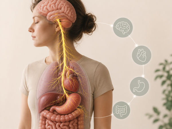 Schéma du nerf vague reliant le cerveau aux organes