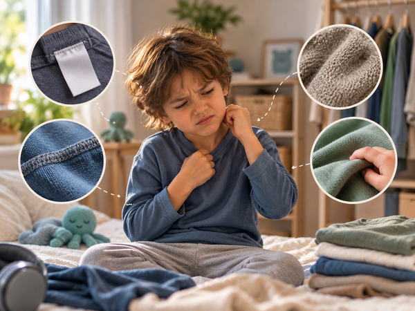 Vêtements et autisme : étiquettes qui grattent, coutures, matières — le guide anti-irritation