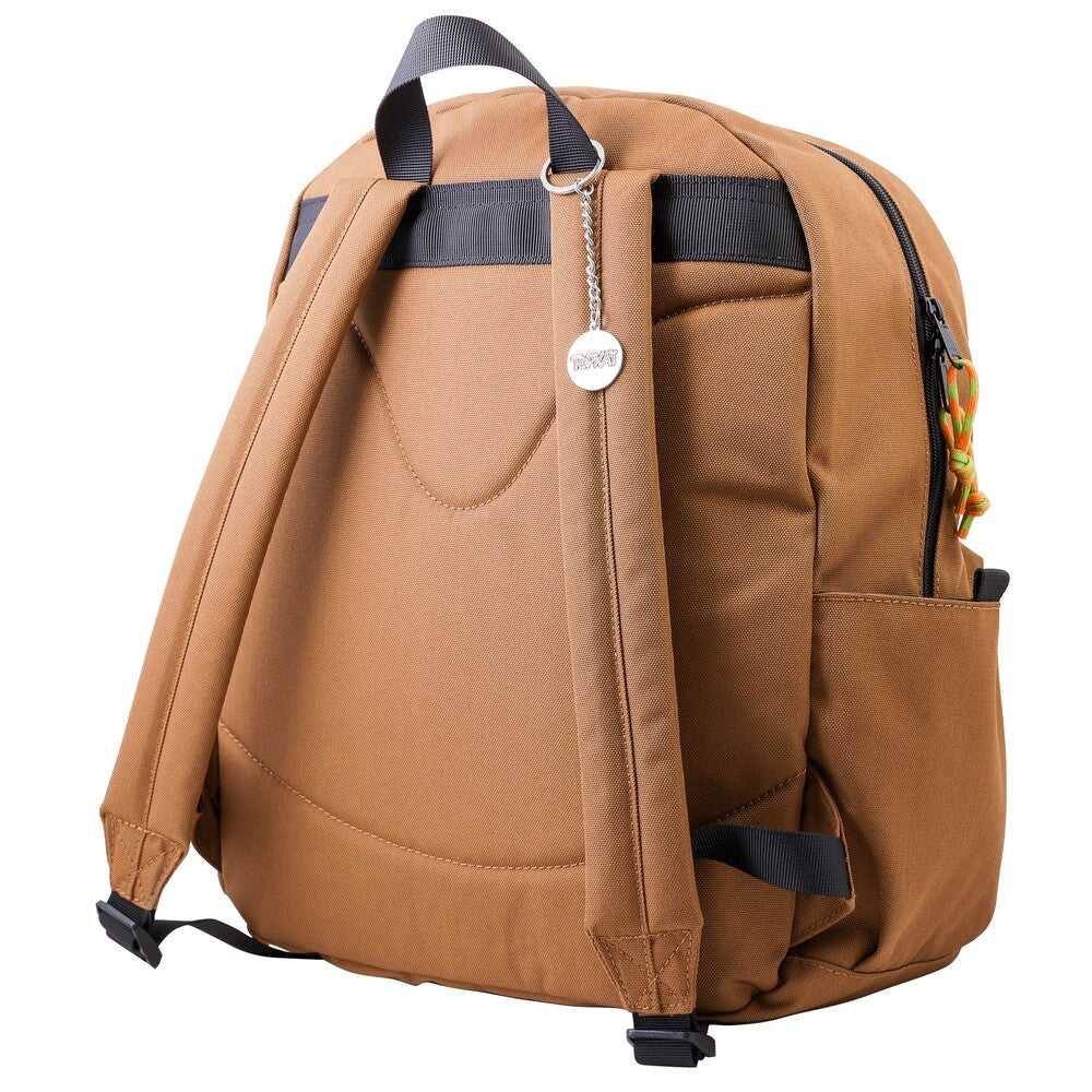 Sac à dos Topkaï Caramel uni ouvert, dimensionné pour accueillir un organiseur Topkaï