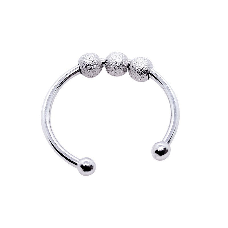 Bague anti-stress en acier inoxydable à billes rotatives, design ouvert réglable