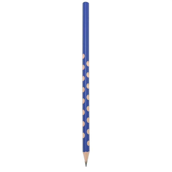 Crayon ergonomique bleu avec points de préhension en bois, conçu pour une prise en main facile et intuitive