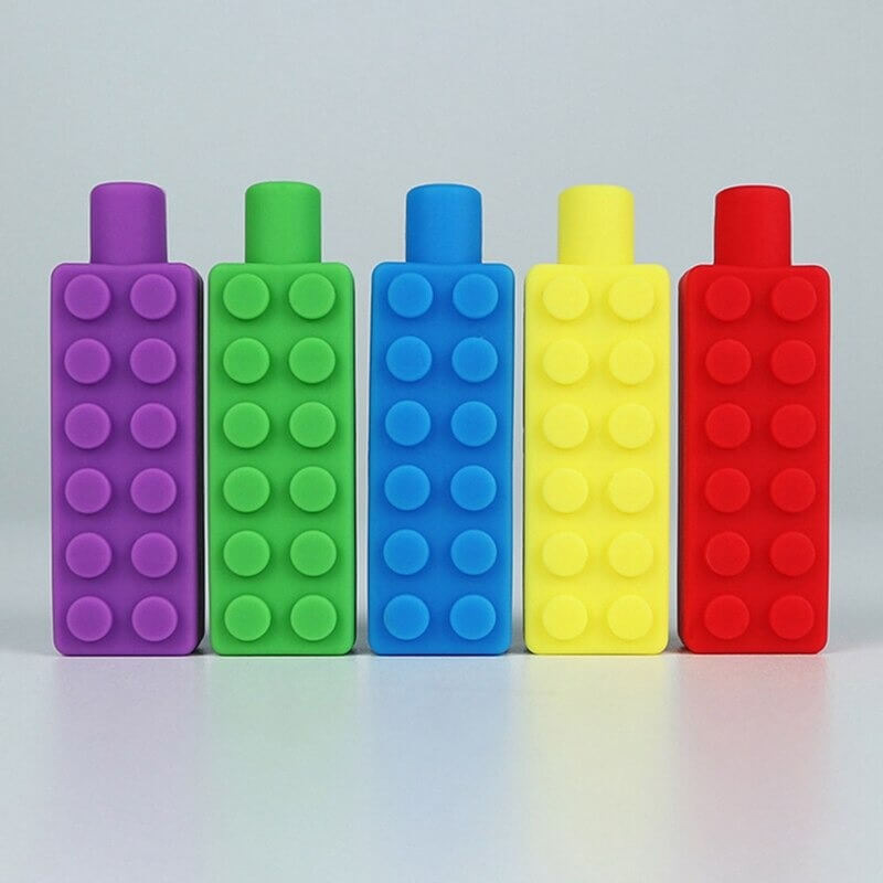 3 Embouts De Crayon à Mâcher Sensoriels En Silicone - Colorés, Pour Enfants Avec Autisme Ou TDAH