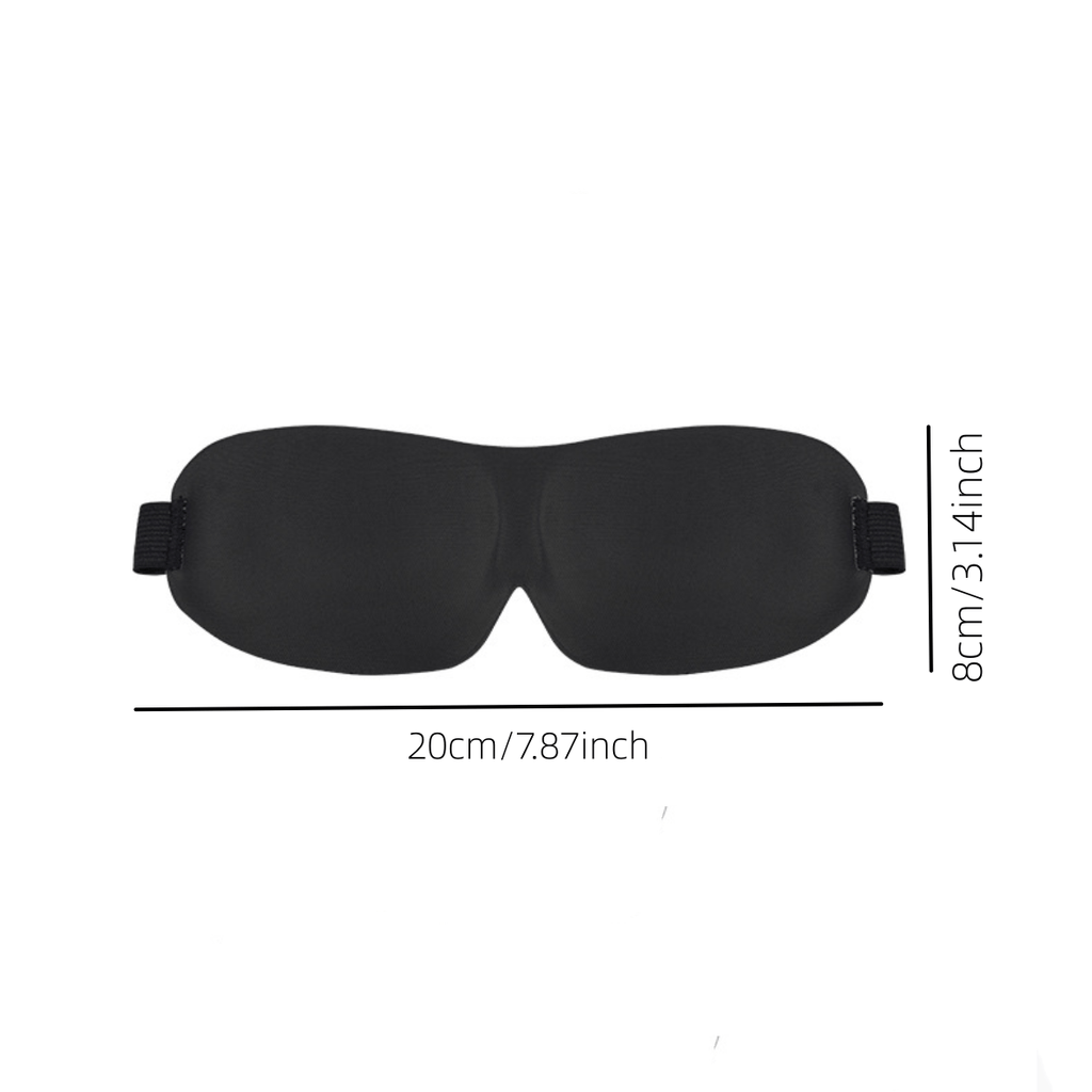 Dimensions du masque de sommeil 3D anti-lumière avec bandeau ajustable