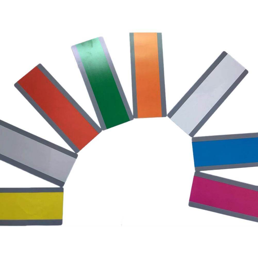 Lot de règles de lecture pour paragraphe colorées et transparentes, disposées en éventail