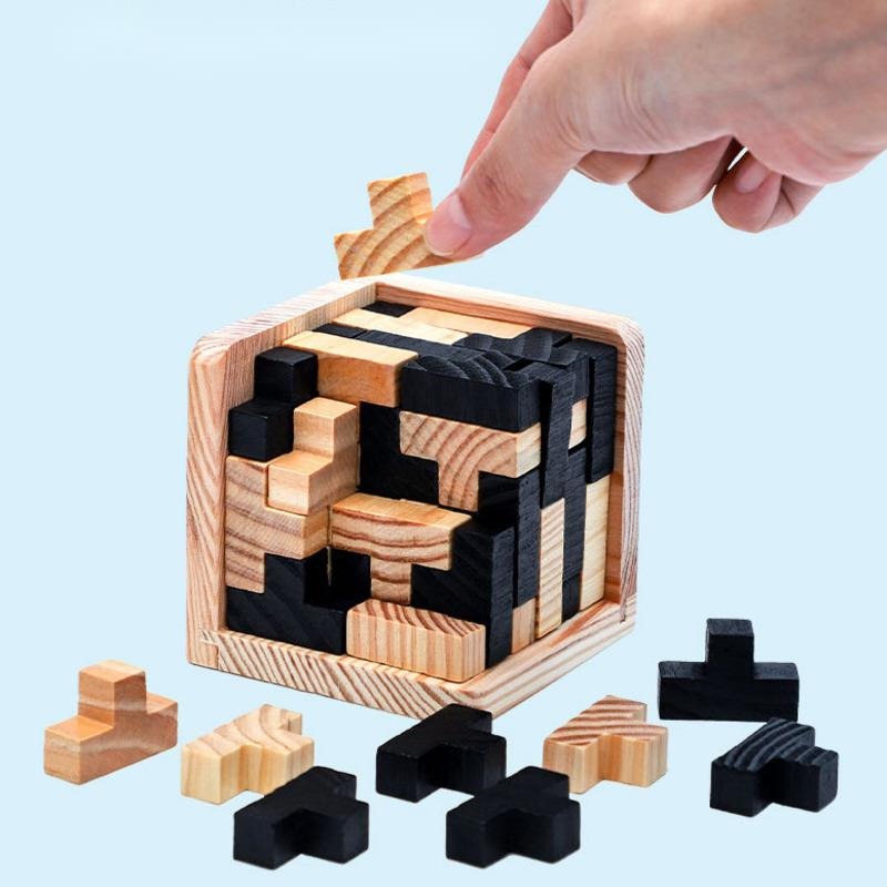 Casse-tête cube en bois - Jouet pour enfant autiste | Bien être autiste