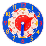 horloge en bois pédagogique bleu